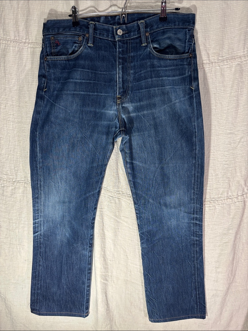 Polo Ralph Lauren Men’s Straight Jeans Medium Wash Tag 34x34 Measures 36x32 EUC